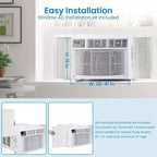 Acekool Aire Acondicionado de Ventana de 10000 BTU, Unidad de CA Inteligente con Wi-Fi Enfría Habitaciones de Hasta 42 m², Silencioso, Ahorro de Energía, Control por Aplicación Remota, Fácil Instalación