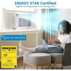 Acekool Aire Acondicionado de Ventana de 10000 BTU, Unidad de CA Inteligente con Wi-Fi Enfría Habitaciones de Hasta 42 m², Silencioso, Ahorro de Energía, Control por Aplicación Remota, Fácil Instalación