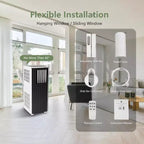 Acekool 8000 BTU Aire Acondicionado Portátil, Silencioso 3 en 1 con Control Remoto, Enfría Hasta 350 Pies Cuadrados, Deshumidificador, Ventilador, Temporizador de 24H