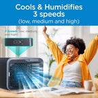 BLACK+DECKER Enfriador de Aire de Escritorio Portátil y Ventilador Personal, 3 Velocidades, Tanque de 0.5L, Enfriamiento Evaporativo para el Hogar y la Oficina, Negro