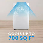 SereneLife Aire Acondicionado Portátil de 14,000 BTU con Deshumidificador y Ventilador - WiFi Integrado, Cobertura de 46.5 m², Control Remoto y Kit de Ventana - SLPAC14.5