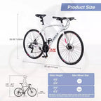 NAYSAYE Bicicleta Híbrida de 24 Velocidades Frenos de Disco Cuadro de Aluminio para Hombres y Mujeres para Ciclismo Urbano, Blanca, 67.32*14.56*39.37