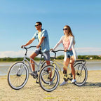 NAYSAYE Bicicleta Playera de Una Velocidad de 26 Pulgadas, Cuadro de Acero para Mujer para Paseos Relajados, Amarillo, 69.29*25.98*39.37