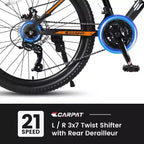 Bicicleta de montaña NAYSAYE de 26 pulgadas y 21 velocidades con frenos de disco mecánicos para todoterreno, naranja, 71*25*39.3