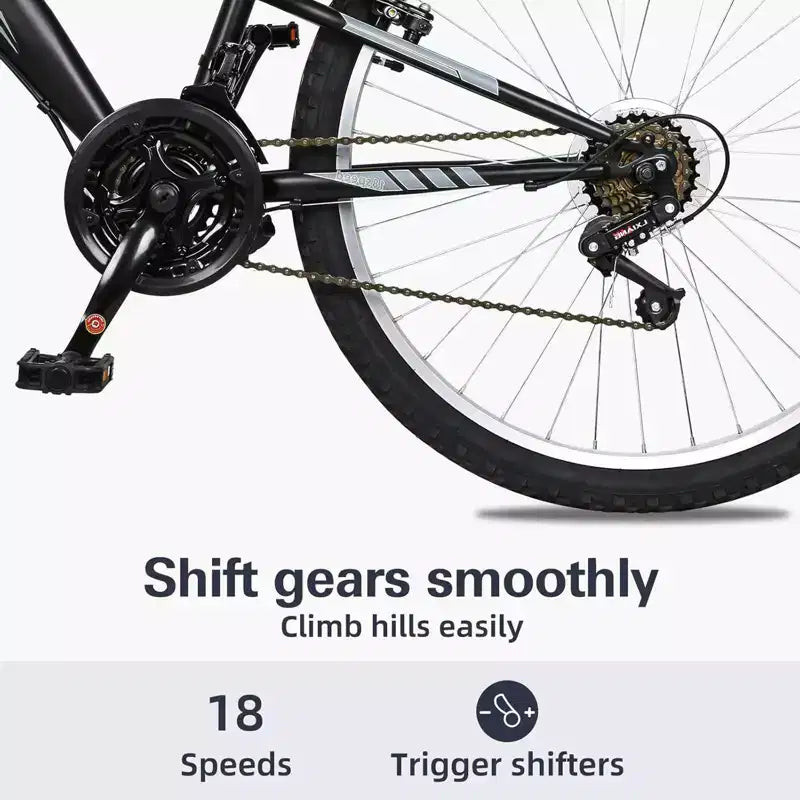 Bicicleta de montaña hykolity de 26 pulgadas, bicicleta deportiva de 18 velocidades, MTB para adultos, hombres y mujeres de más de 14 años, bicicletas deportivas para exteriores, suspensión doble completa, color negro