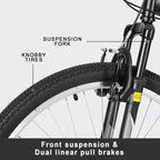 Bicicleta de montaña hykolity de 27.5 pulgadas MTB Ciclismo al aire libre 18 velocidades Bicicletas deportivas Todoterreno Suspensión total para adultos Hombres Unisex Negro
