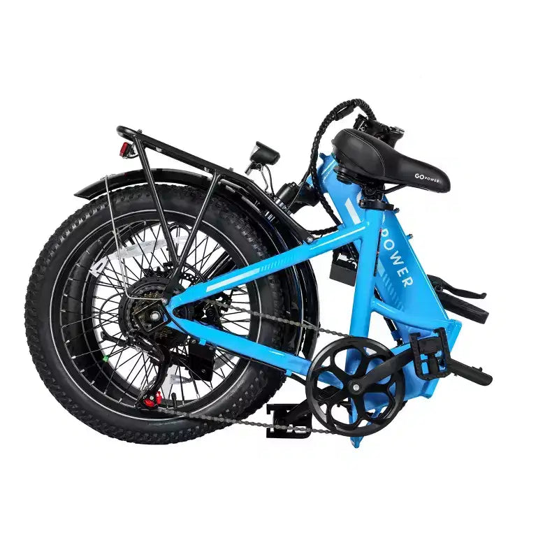 GoPowerBike GoPlus Bicicleta eléctrica plegable | eBike de neumáticos gruesos de 20" | Motor de 500 W, velocidad máxima de 32 km/h | Más de 72 km de autonomía, 5 niveles de asistencia al pedaleo | Caja abierta