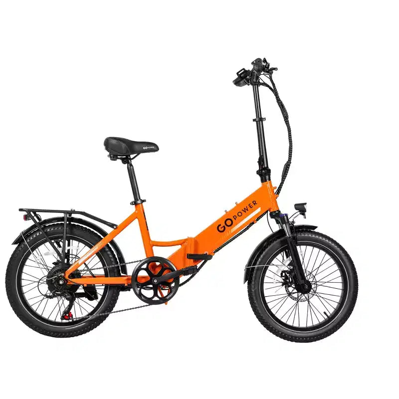 GoPowerBike GoPlus Bicicleta eléctrica plegable | eBike de neumáticos gruesos de 20" | Motor de 500 W, velocidad máxima de 32 km/h | Más de 72 km de autonomía, 5 niveles de asistencia al pedaleo | Caja abierta