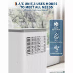 Aire acondicionado portátil Acekool de 8000 BTU, 3 en 1, aire acondicionado, deshumidificador y ventilador, enfría 32,5 m², modo silencioso para dormir, control remoto y kit para ventana