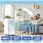 Acekool Aire acondicionado y calefactor portátil de 10,000 BTU, 3 en 1, bomba de calor, ventilador, deshumidificador, control remoto, temporizador de 24 horas, enfría 450 pies cuadrados, kit para ventana