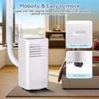 Acekool Aire acondicionado y calefactor portátil de 10,000 BTU, 3 en 1, bomba de calor, ventilador, deshumidificador, control remoto, temporizador de 24 horas, enfría 450 pies cuadrados, kit para ventana