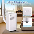 Acekool Aire Acondicionado Portátil de 10.000 BTU, 3 en 1 AC, Deshumidificador, Ventilador, Enfría 52 m², Control Remoto, Pantalla LED, Temporizador de 24H, Ruedas, Blanco