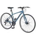 NAYSAYE Bicicleta Híbrida de Montaña de 7 Velocidades, Cuadro de Aluminio, Frenos de Disco Dobles, Bicicletas Para Adultos y Niños, 64.57*25.19*37.79