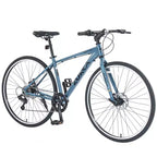 NAYSAYE Bicicleta Híbrida de Montaña de 7 Velocidades, Cuadro de Aluminio, Frenos de Disco Dobles, Bicicletas Para Adultos y Niños, 64.57*25.19*37.79