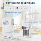 Acekool Aire Acondicionado Portátil de 8,000 BTU, Ventilador Deshumidificador de CA 4 en 1, para Habitaciones de hasta 32.5 m², Temporizador, Control Remoto, Fácil de Mover