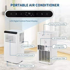 Acekool Aire Acondicionado Portátil de 8,000 BTU, Ventilador Deshumidificador de CA 4 en 1, para Habitaciones de hasta 32.5 m², Temporizador, Control Remoto, Fácil de Mover