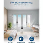 Acekool Aire Acondicionado Portátil de 8,000 BTU, Ventilador Deshumidificador de CA 4 en 1, Control Remoto, Temporizador, para Habitaciones de hasta 350 Pies Cuadrados, Kit para Ventana