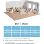 Acekool Aire Acondicionado Portátil de 8,000 BTU, Ventilador Deshumidificador de CA 4 en 1, Control Remoto, Temporizador, para Habitaciones de hasta 350 Pies Cuadrados, Kit para Ventana
