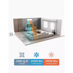 Acekool Minisplit de 24000 BTU Aire Acondicionado y Bomba de Calor, Inverter 21 SEER2, WiFi y Alexa, Sistema sin Ductos con Kit de Instalación para Habitaciones de hasta 1500 Sq Ft