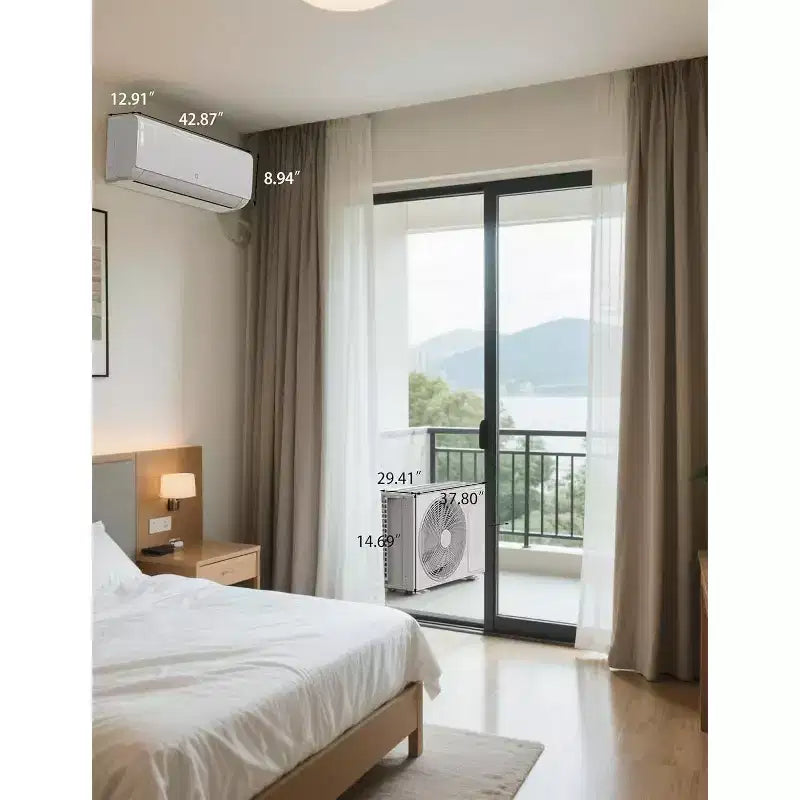 Acekool Minisplit de 24000 BTU Aire Acondicionado y Bomba de Calor, Inverter 21 SEER2, WiFi y Alexa, Sistema sin Ductos con Kit de Instalación para Habitaciones de hasta 1500 Sq Ft