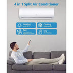 Acekool Mini Split AC y bomba de calor de 12.000 BTU, Inverter 21 SEER2, WiFi, sistema sin conductos con kit de instalación para habitaciones de hasta 70 m², 230V
