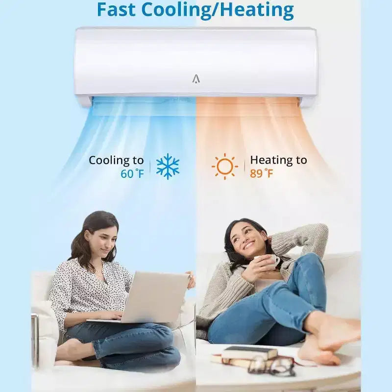 Acekool Mini Split AC y bomba de calor de 12.000 BTU, Inverter 21 SEER2, WiFi, sistema sin conductos con kit de instalación para habitaciones de hasta 70 m², 230V