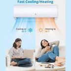 Acekool Mini Split AC y bomba de calor de 12.000 BTU, Inverter 21 SEER2, WiFi, sistema sin conductos con kit de instalación para habitaciones de hasta 70 m², 230V