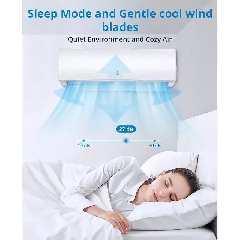 Acekool Mini Split AC y bomba de calor de 12.000 BTU, Inverter 21 SEER2, WiFi, sistema sin conductos con kit de instalación para habitaciones de hasta 70 m², 230V
