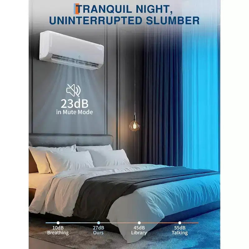 Acekool 18000 BTU Mini Split AC y Bomba de Calor, 19 SEER2 Inverter, WiFi, Sistema sin Conductos para Habitaciones de hasta 116 m², Kit de Instalación Incluido