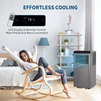 Acekool Aire Acondicionado Portátil de 10,000 BTU, 4 en 1 AC Deshumidificador Ventilador Modo Reposo, Control Remoto, Eficiencia Energética, para Habitaciones de hasta 450 Sq. Ft, Gris