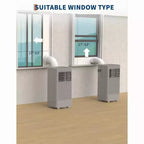 Acekool Aire Acondicionado Portátil de 10.000 BTU, 3 en 1 con Deshumidificador y Ventilador, Control Remoto, Temporizador, Kit para Ventana, para Habitaciones de hasta 450 Pies Cuadrados, Parte Superior Negra y Gris