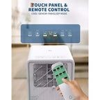 Aire acondicionado portátil Acekool de 14.000 BTU, ventilador deshumidificador 3 en 1, control remoto, modo de suspensión, temporizador, kit de ventana, para habitaciones de 20 a 27 m², blanco