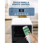 Acekool Aire Acondicionado Portátil de 14,000 BTU, 3 en 1, CA, Ventilador, Deshumidificador, para Habitaciones de hasta 65 m², Control Remoto, Temporizador, Modo Noche, Negro+Blanco