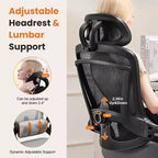 Silla de oficina Bestier con soporte lumbar y reposacabezas ajustables, cómoda silla de ordenador de malla con reposabrazos plegables suaves, silla gamer de altura regulable