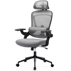 Silla de oficina Bestier con soporte lumbar y reposacabezas ajustables, cómoda silla de ordenador de malla con reposabrazos plegables suaves, silla gamer de altura regulable