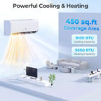 Aire acondicionado mini split Costway 9100BTU con wifi, 20.5 SEER2 115 V, con inversor, blanco/gris