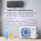 Aire acondicionado mini split Costway 9100BTU con wifi, 20.5 SEER2 115 V, con inversor, blanco/gris