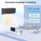 Aire acondicionado mini split Costway 9100BTU con wifi, 20.5 SEER2 115 V, con inversor, blanco/gris