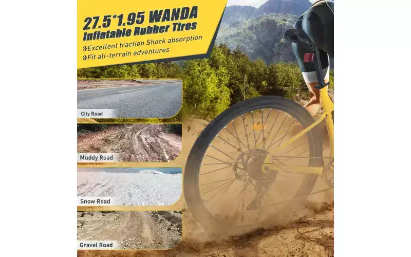 Bicicleta de montaña de 27.5 pulgadas y 8 velocidades, para hombres, mujeres, niños y niñas, suspensión delantera, cuadro de acero