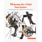 Bicicleta de Carretera VEVOR, Bicicleta de Carreras con Ruedas de 700C, Bicicleta de Carretera para Ciudad con Transmisión L-TWOO de 14 Velocidades y Cuadro Ligero de Aleación de Aluminio, Gris