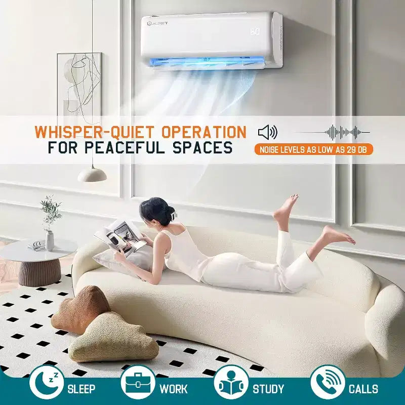 AMERLIFE Aire Acondicionado Mini Split Bomba de Calor, AC Inverter Energy Star con Control Inteligente Wi-Fi
