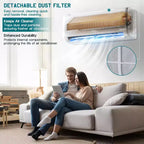 AMERLIFE Aire Acondicionado Mini Split Bomba de Calor, AC Inverter Energy Star con Control Inteligente Wi-Fi