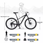 NAYSAYE Bicicleta de montaña MTB de 27.5 pulgadas y 8 velocidades con suspensión delantera, cuadro de acero duradero para hombres y mujeres, aventuras en todo terreno, Gris, 68.5*27.1*40.55