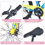 NAYSAYE Bicicleta de montaña con cuadro de acero duradero con suspensión para niños, para ciclismo al aire libre, rosa, 63.78*24.8*37.2