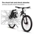 NAYSAYE Bicicleta de montaña de 26 pulgadas con cuadro de acero, 21 velocidades, doble suspensión, para adultos, para ciclismo al aire libre, Negro, 67*25*40