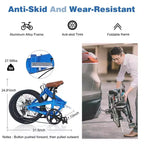 NAYSAYE Bicicleta plegable de ciudad de 20 pulgadas, cuadro de aluminio ligero de 7 velocidades para ir al trabajo y viajar, azul, 57.09*24.8*39.37