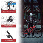 Bicicleta de Montaña NAYSAYE 24 Velocidades con Cuadro de Acero y Horquilla de Suspensión para Adultos, Rojo, 65.75*24.41*37