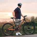 Bicicleta de Montaña NAYSAYE de 26 Pulgadas, Cuadro de Acero, 21 Velocidades con Horquilla de Suspensión y Frenos de Disco para Unisex, Negro y Naranja, 55.91*7.88*28.74