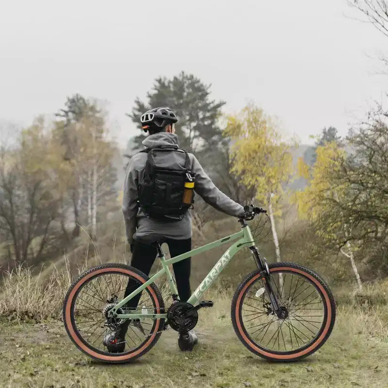 Bicicleta de montaña NAYSAYE de 27.5 pulgadas para adultos con frenos de disco para transporte y exploración al aire libre, verde, 70*27.5*40