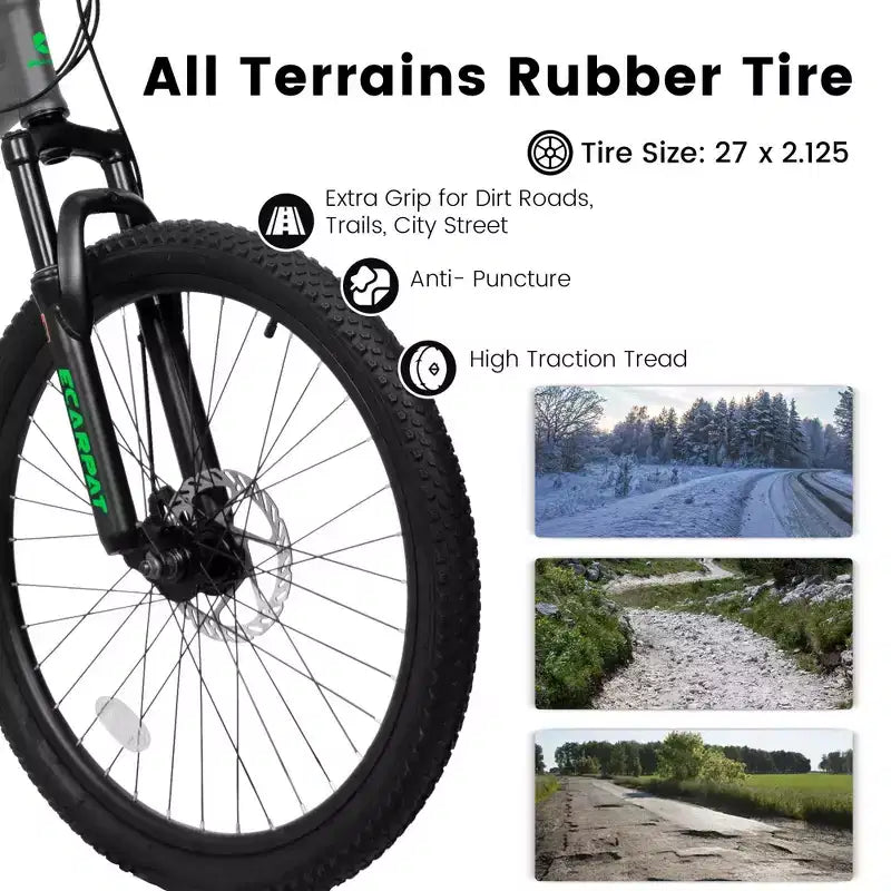 Bicicleta de montaña de doble suspensión NAYSAYE de 27.5 pulgadas y 21 velocidades con amortiguadores dobles para hombres y mujeres, gris, 68.1*27*39.7